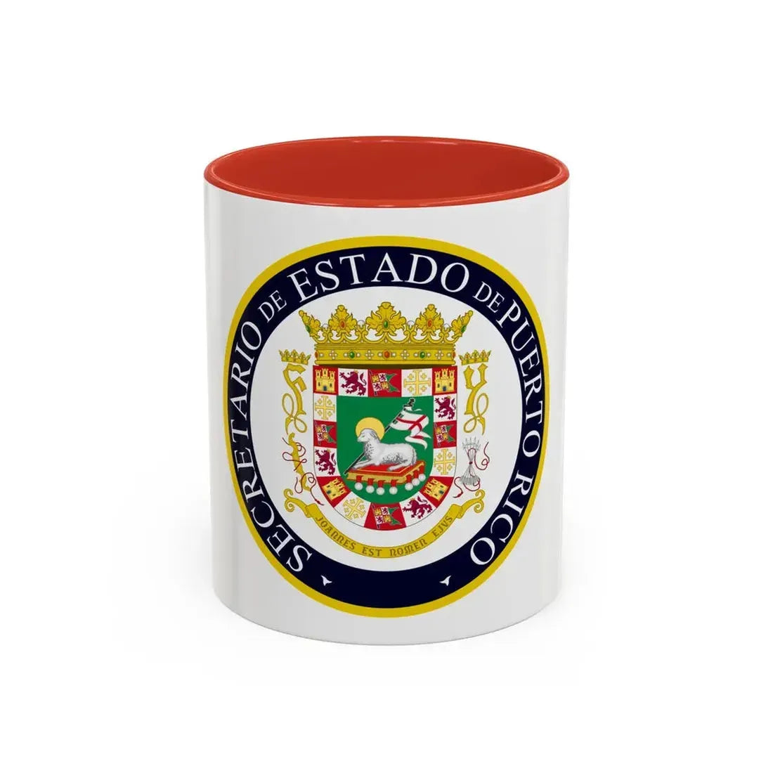 Seal of the Secretary of State of Puerto Rico - Accent Coffee Mug 11oz Red - Go Mug Yourself