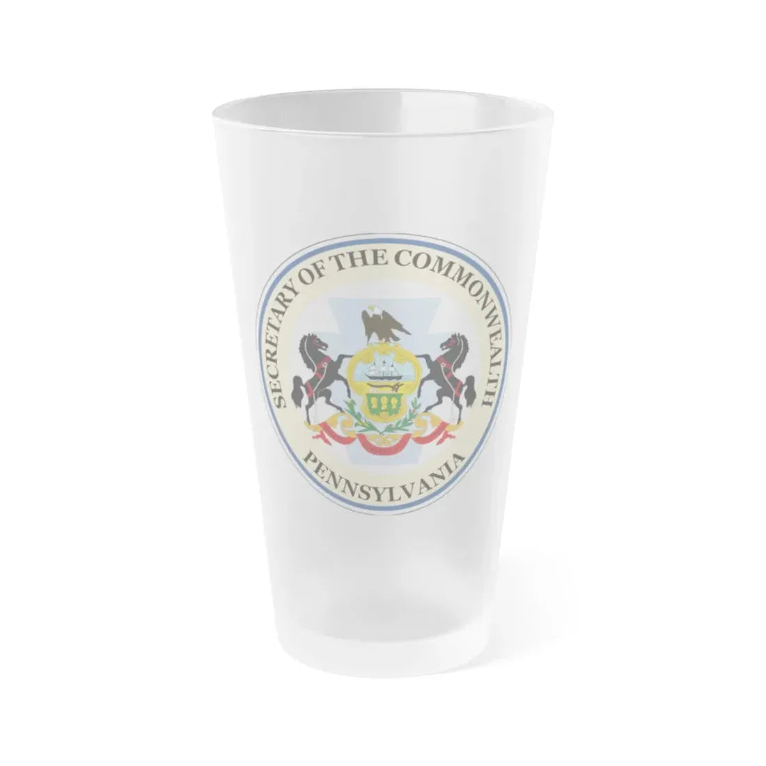 Seal of the Secretary of the Commonwealth of Pennsylvania - Frosted Pint Glass 16oz 16oz Frosted - Go Mug Yourself