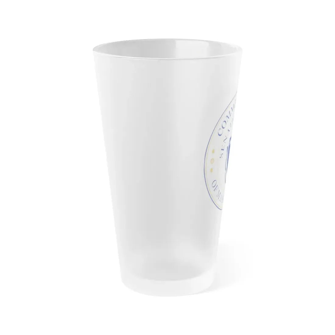 Seal of the Senate of Massachusetts - Frosted Pint Glass 16oz - Go Mug Yourself