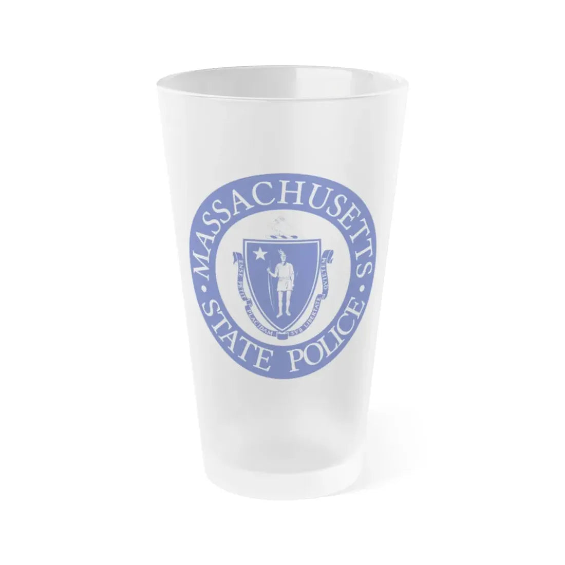 Seal of the State Police of Massachusetts - Frosted Pint Glass 16oz 16oz Frosted - Go Mug Yourself