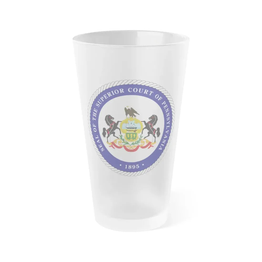 Seal of the Superior Court of Pennsylvania - Frosted Pint Glass 16oz 16oz Frosted - Go Mug Yourself