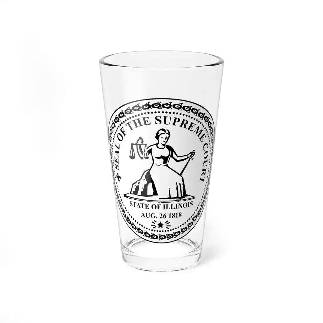 Seal of the Supreme Court of Illinois - Pint Glass 16oz 16oz - Go Mug Yourself