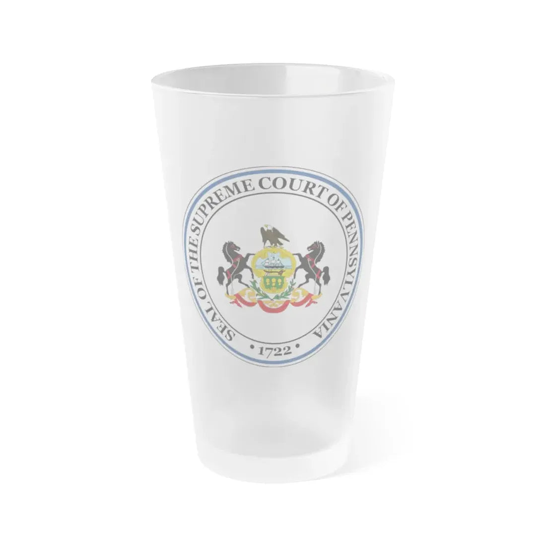 Seal of the Supreme Court of Pennsylvania - Frosted Pint Glass 16oz 16oz Frosted - Go Mug Yourself