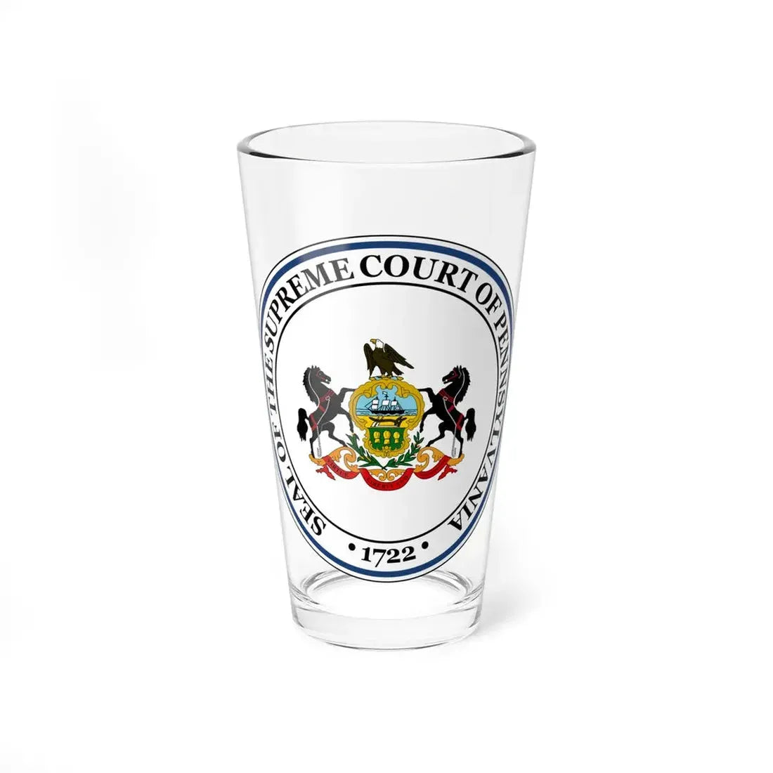 Seal of the Supreme Court of Pennsylvania - Pint Glass 16oz 16oz - Go Mug Yourself
