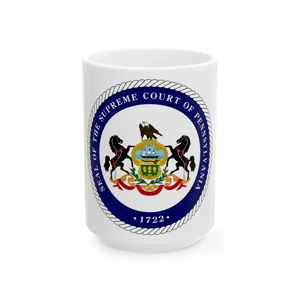 Seal of the Supreme Court of Pennsylvania v2 - White Coffee Mug-15oz-Go Mug Yourself