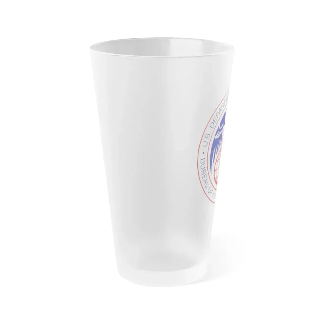 Seal of the United States Bureau of Industry and Security a part of the Department of Commerce - Frosted Pint Glass 16oz - Go Mug Yourself