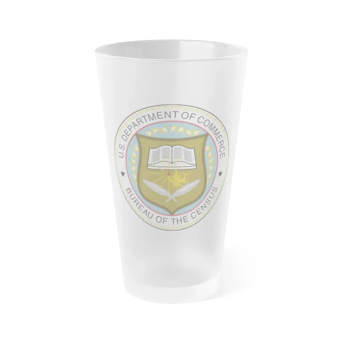 Seal of the United States Census Bureau - Frosted Pint Glass 16oz 16oz Frosted - Go Mug Yourself