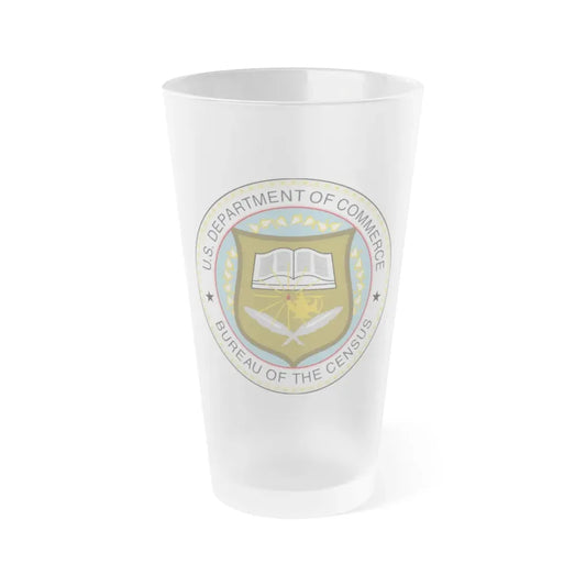 Seal of the United States Census Bureau - Frosted Pint Glass 16oz 16oz Frosted - Go Mug Yourself