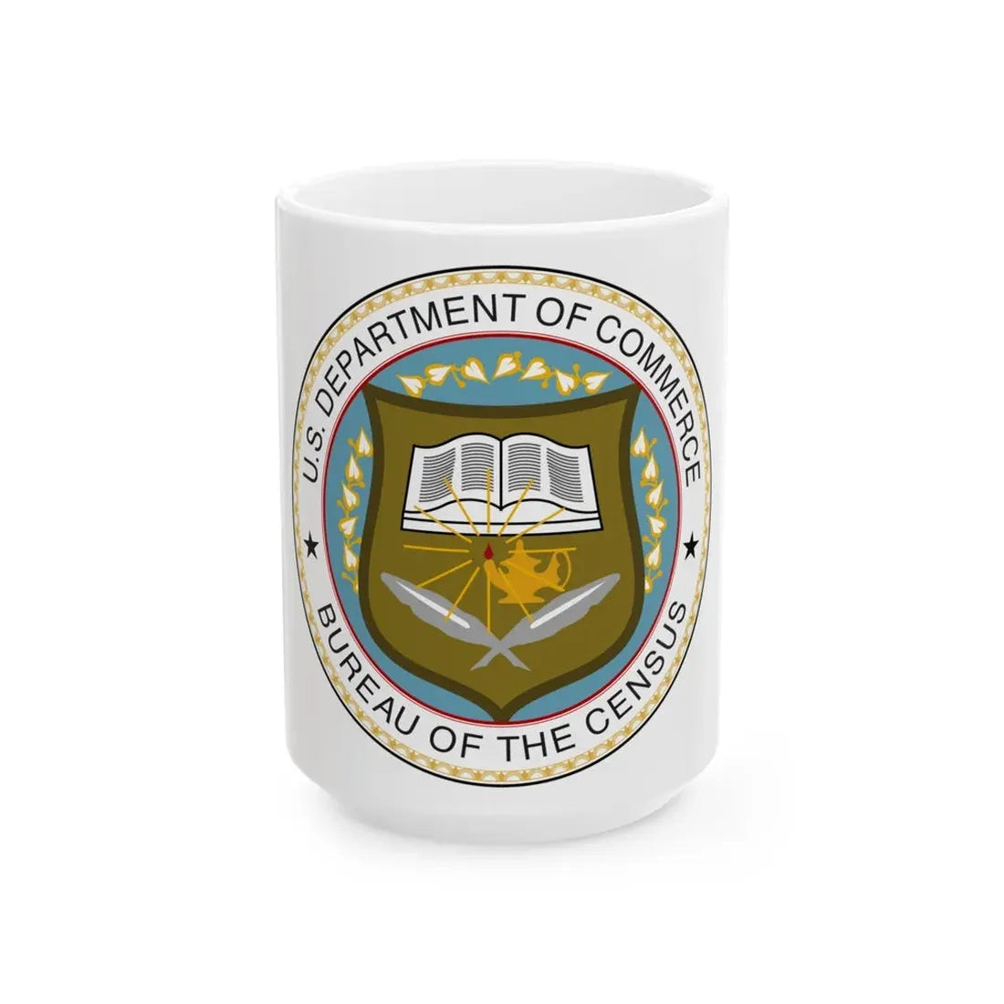 Seal of the United States Census Bureau - White Coffee Mug 15oz - Go Mug Yourself