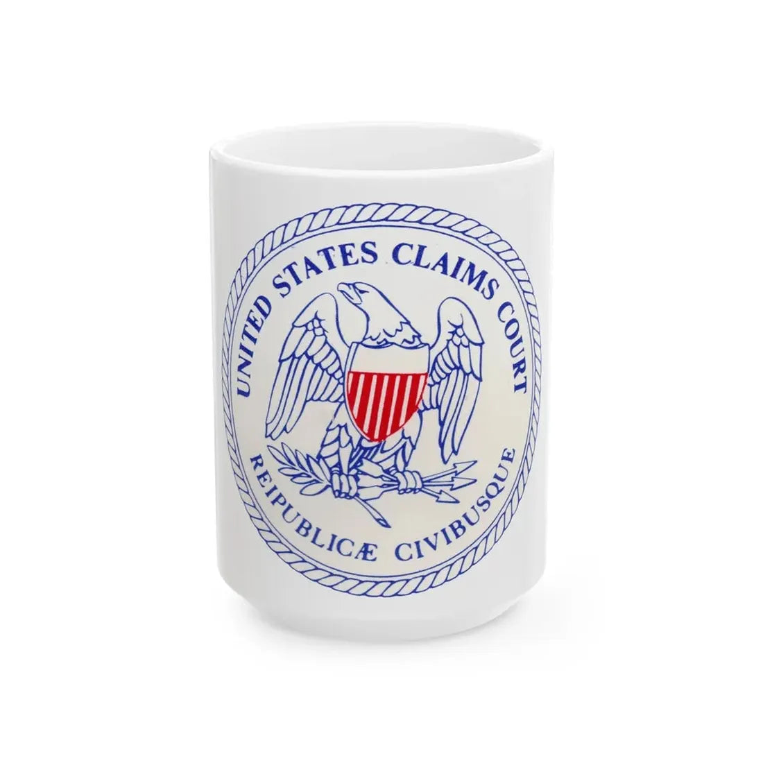 Seal of the United States Claims Court from 1982 to 1992 - White Coffee Mug 15oz - Go Mug Yourself