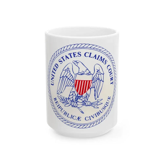 Seal of the United States Claims Court from 1982 to 1992 - White Coffee Mug 15oz - Go Mug Yourself