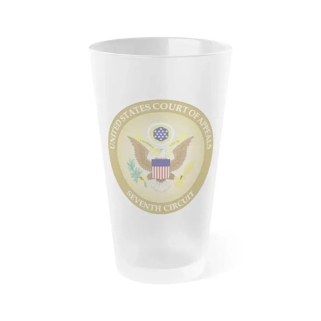 Seal of the United States Court of Appeals for the Seventh Circuit - Frosted Pint Glass 16oz 16oz Frosted - Go Mug Yourself