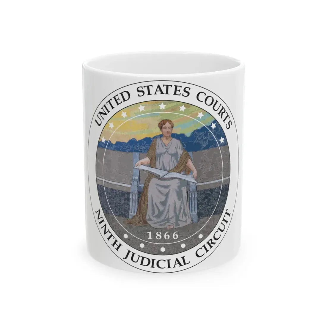 Seal of the United States Courts Ninth Judicial Circuit - White Coffee Mug 11oz - Go Mug Yourself