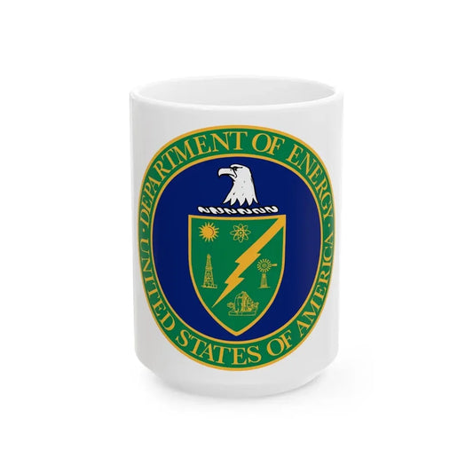 Seal of the United States Department of Energy - White Coffee Mug 15oz - Go Mug Yourself