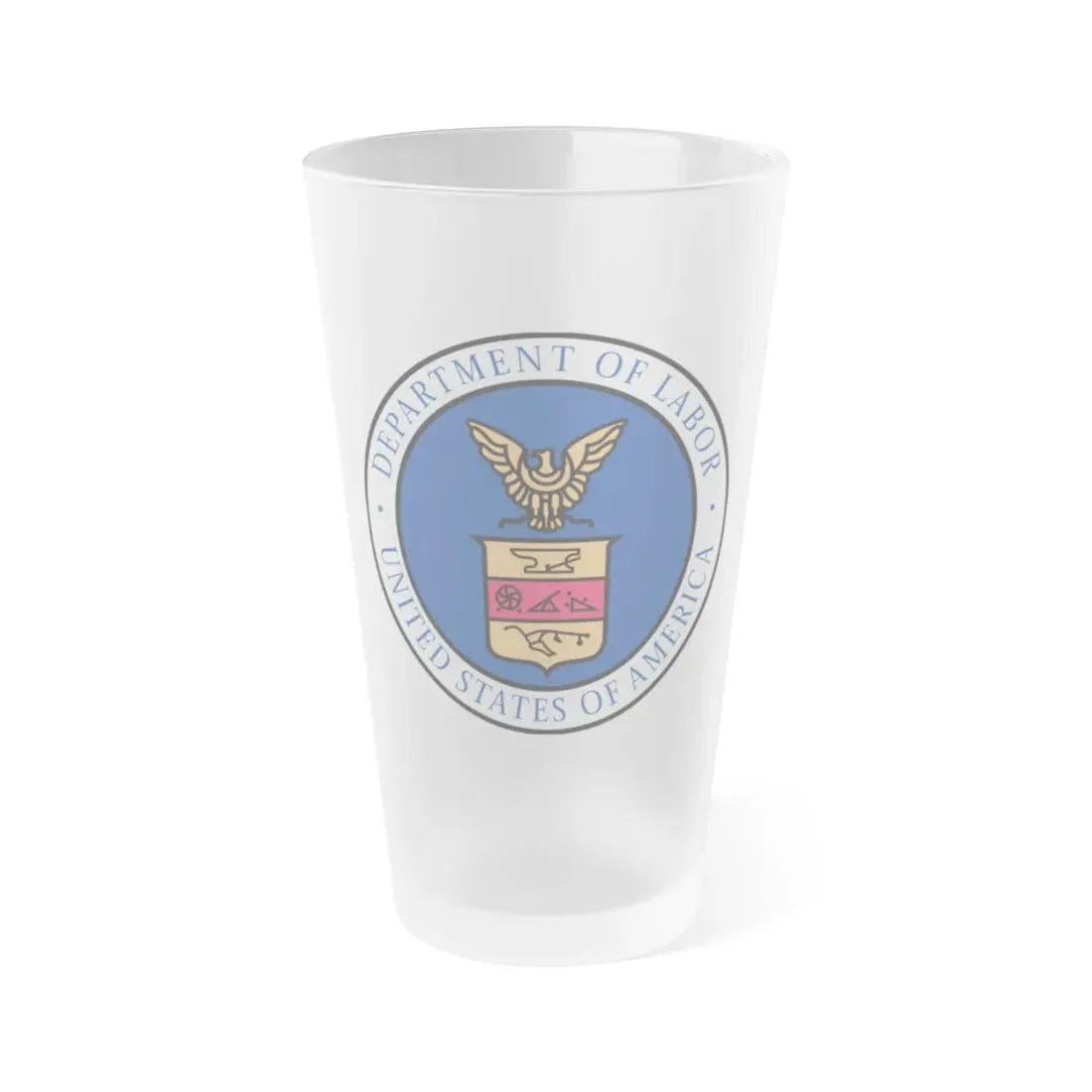 Seal of the United States Department of Labor - Frosted Pint Glass 16oz 16oz Frosted - Go Mug Yourself