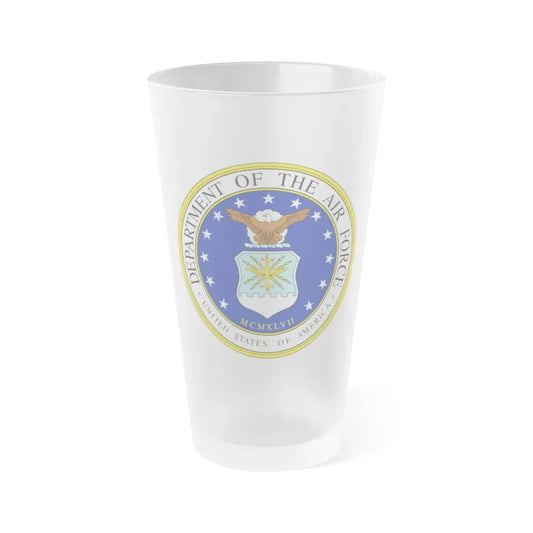 Seal of the United States Department of the Air Force - Frosted Pint Glass 16oz 16oz Frosted - Go Mug Yourself