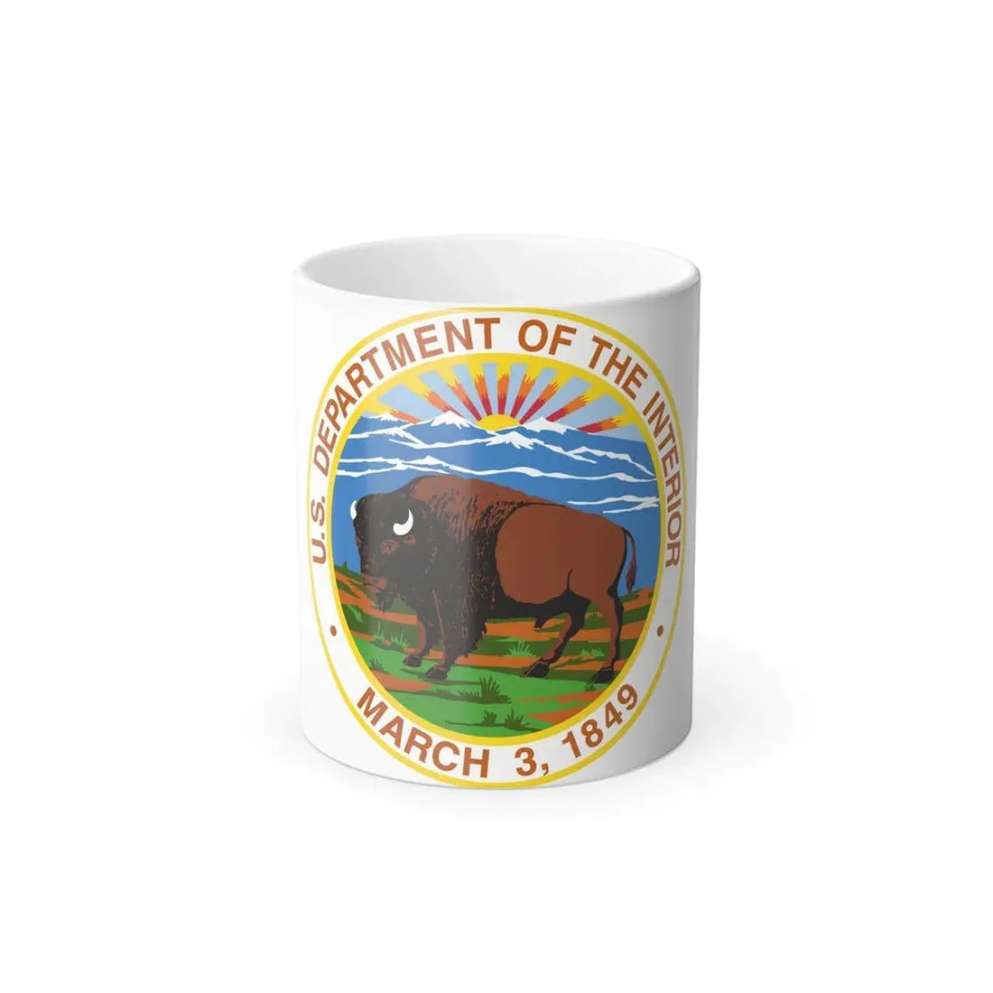 Seal of the United States Department of the Interior - Color Changing Coffee Mug 11oz - Go Mug Yourself