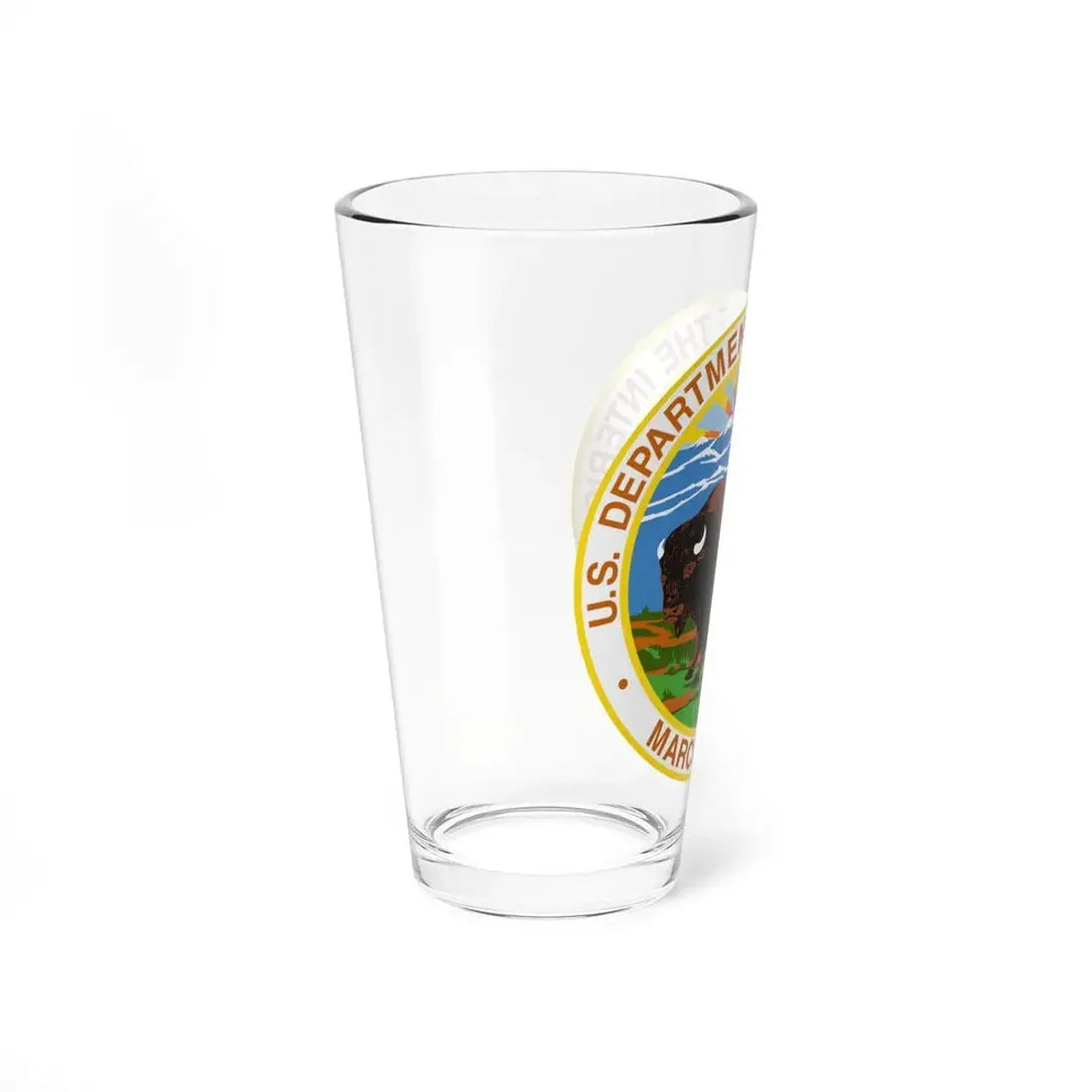 Seal of the United States Department of the Interior - Pint Glass 16oz - Go Mug Yourself
