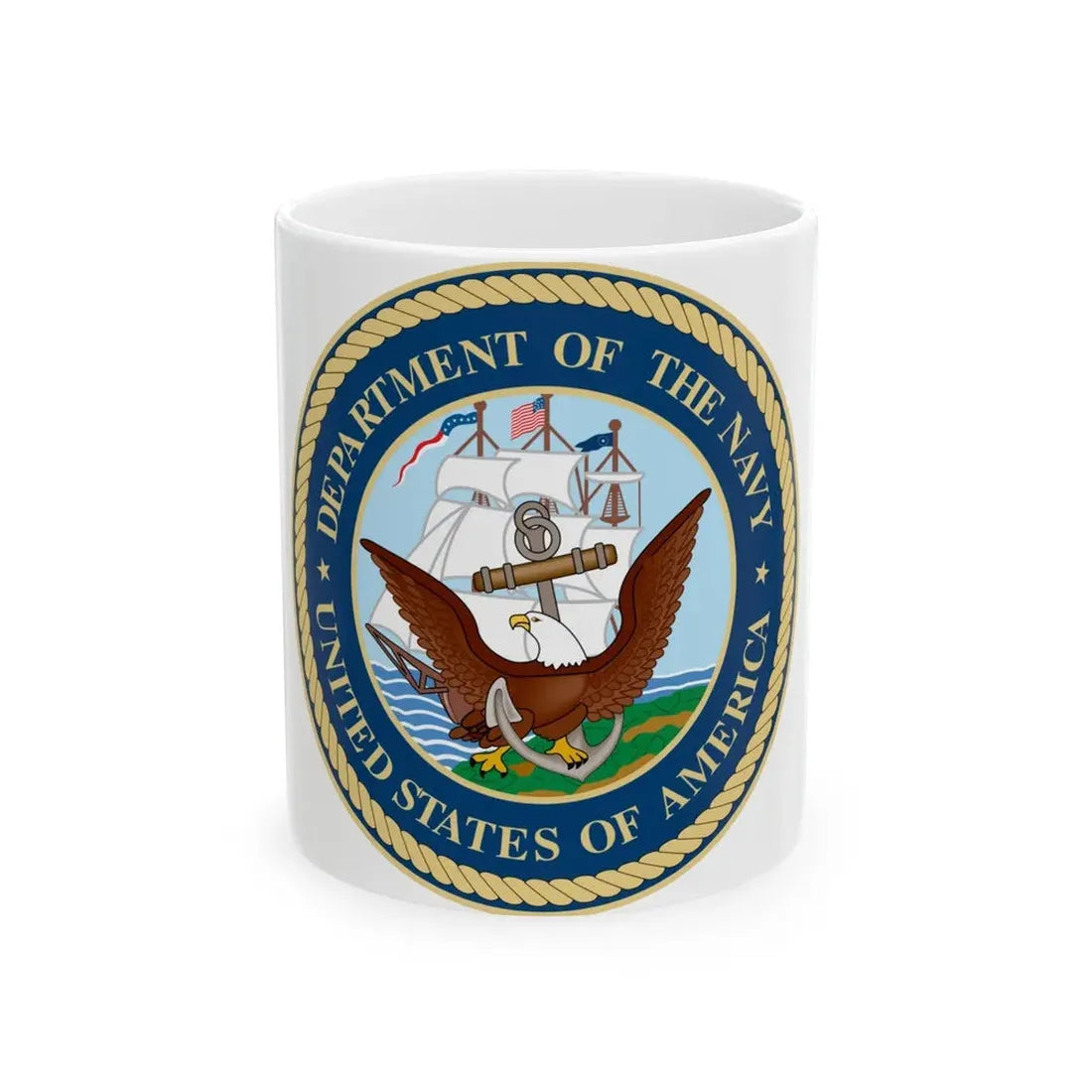 Seal of the United States Department of the Navy - White Coffee Mug 11oz - Go Mug Yourself