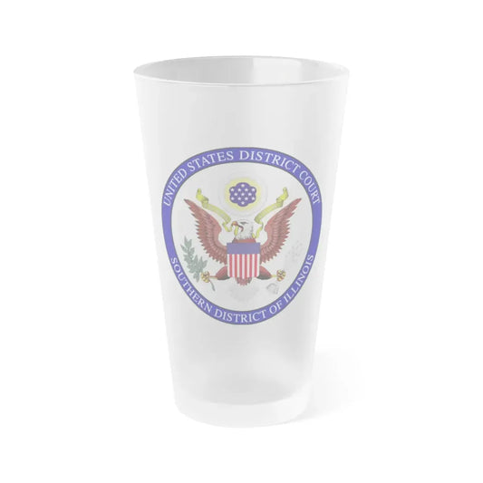 Seal of the United States District Court for the Southern District of Illinois - Frosted Pint Glass 16oz 16oz Frosted - Go Mug Yourself