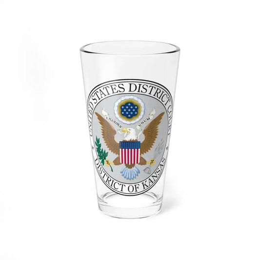 Seal of the United States District Court for the the District of Kansas - Pint Glass 16oz 16oz - Go Mug Yourself