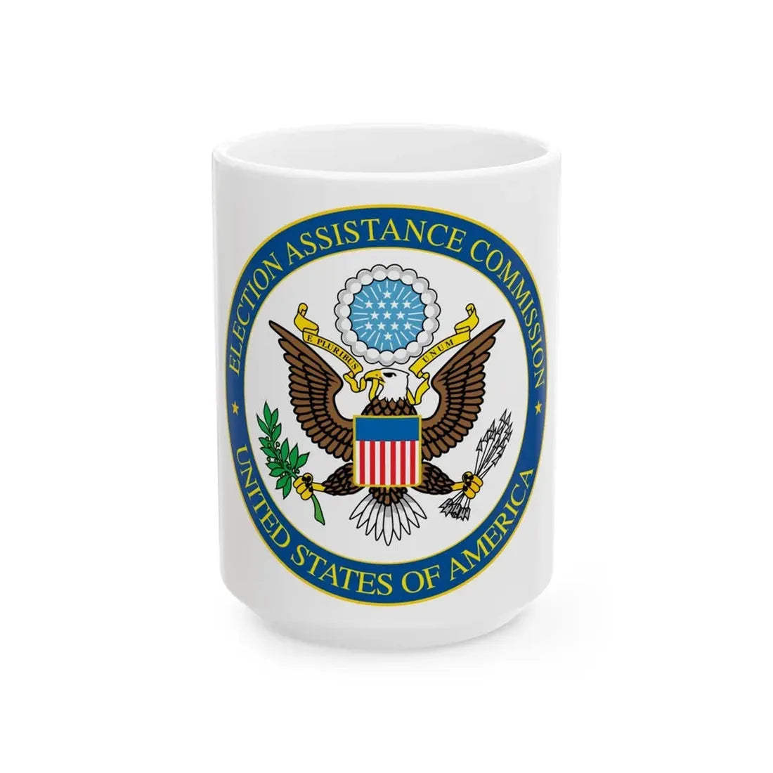 Seal of the United States Election Assistance Commission - White Coffee Mug 15oz - Go Mug Yourself