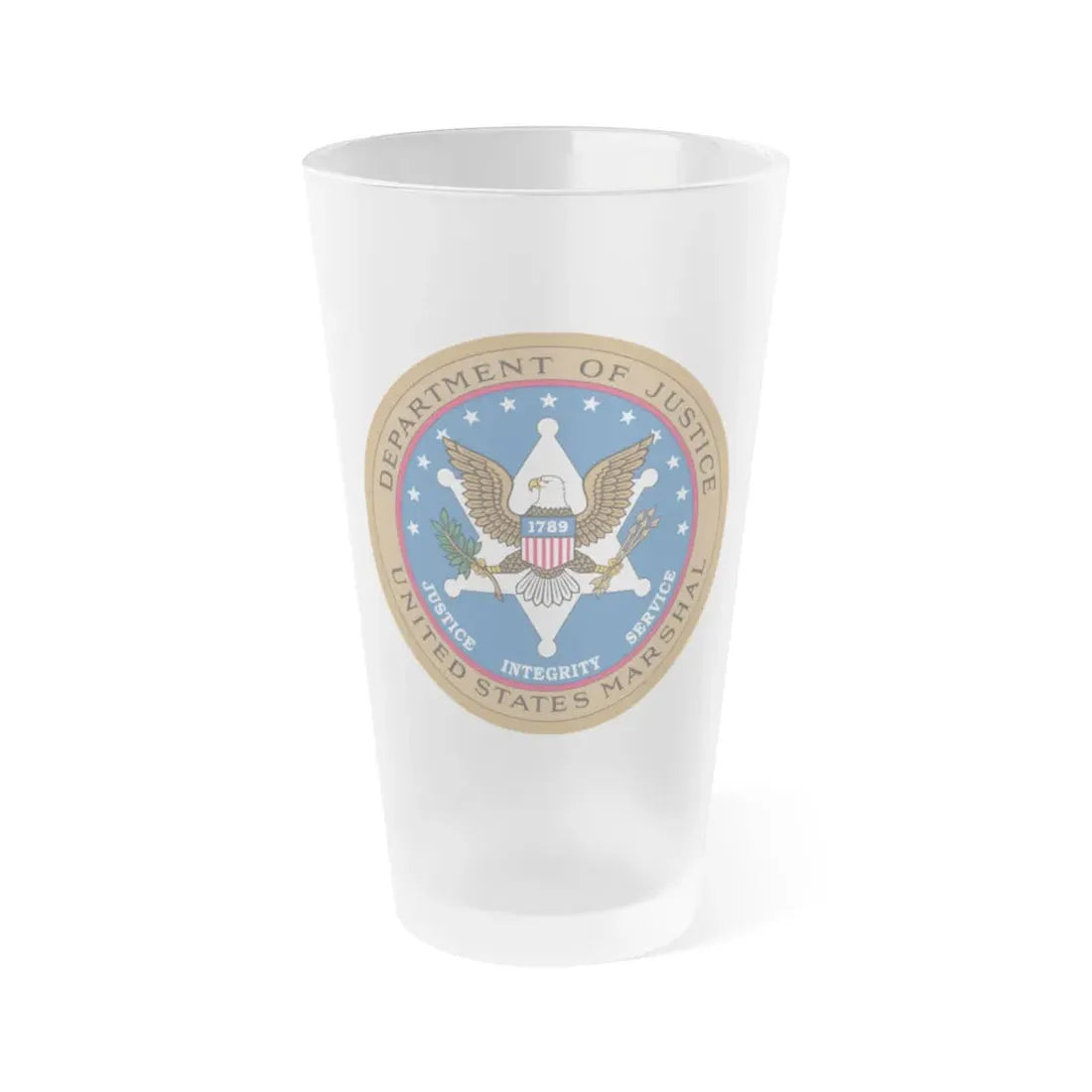 Seal of the United States Marshals Service - Frosted Pint Glass 16oz 16oz Frosted - Go Mug Yourself