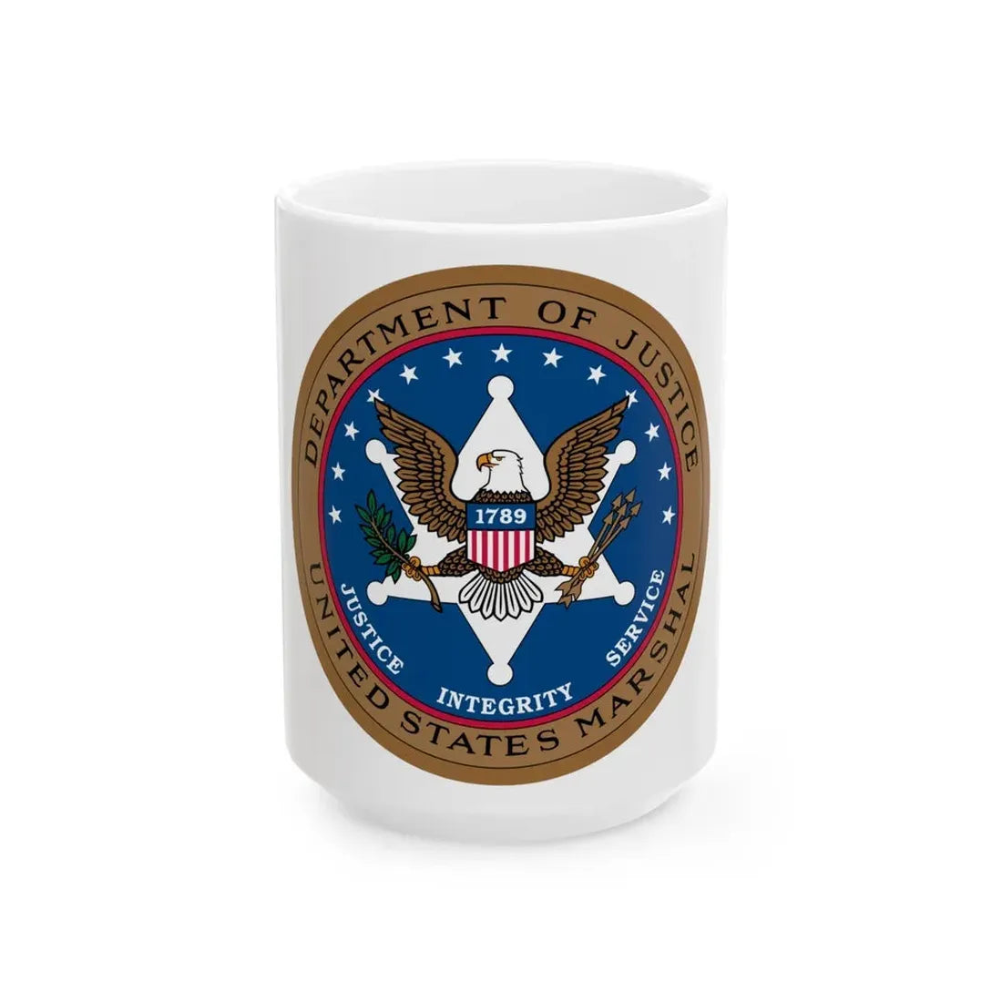 Seal of the United States Marshals Service - White Coffee Mug 15oz - Go Mug Yourself