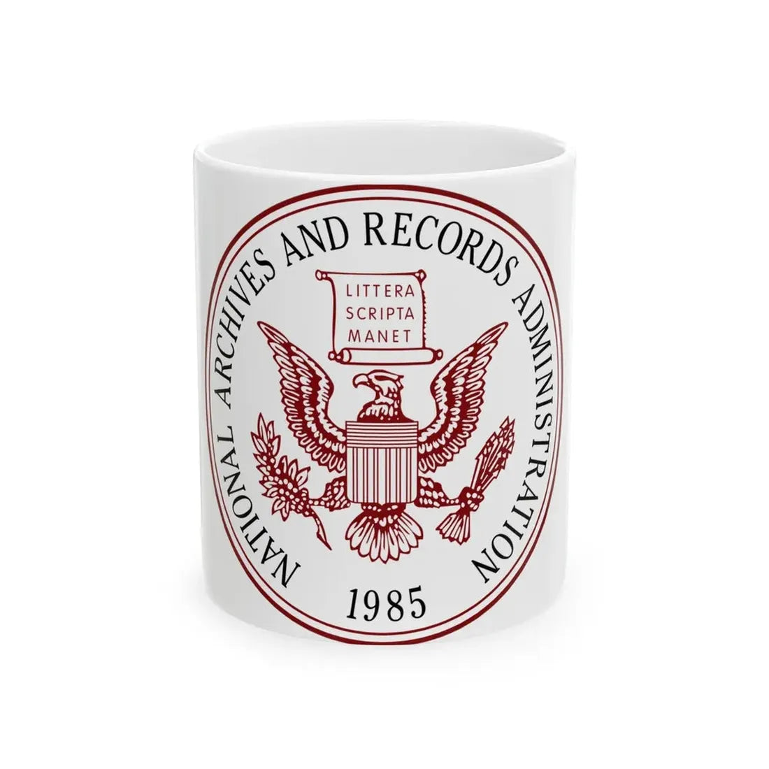 Seal of the United States National Archives and Records Administration - White Coffee Mug 11oz - Go Mug Yourself