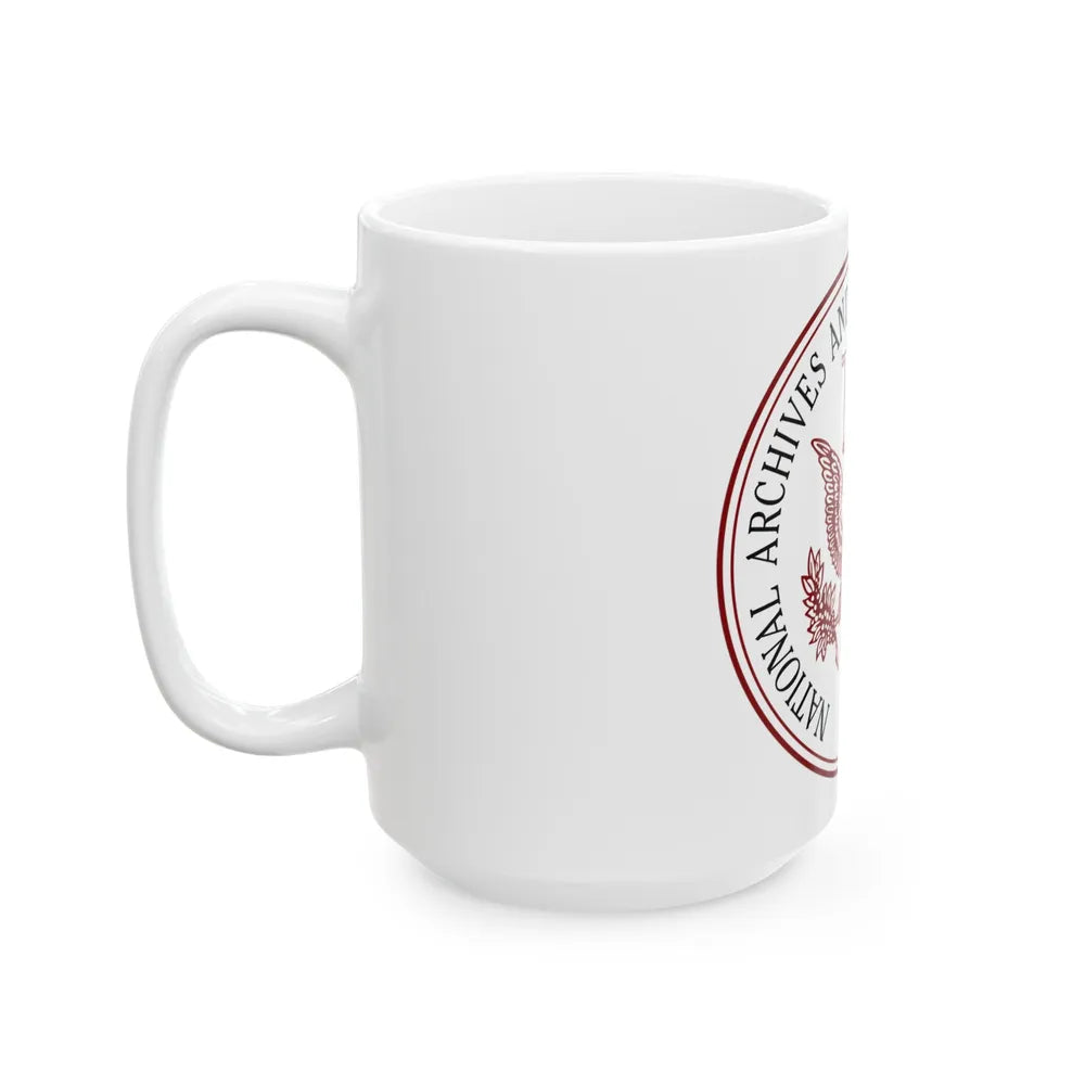 Seal of the United States National Archives and Records Administration - White Coffee Mug-Go Mug Yourself
