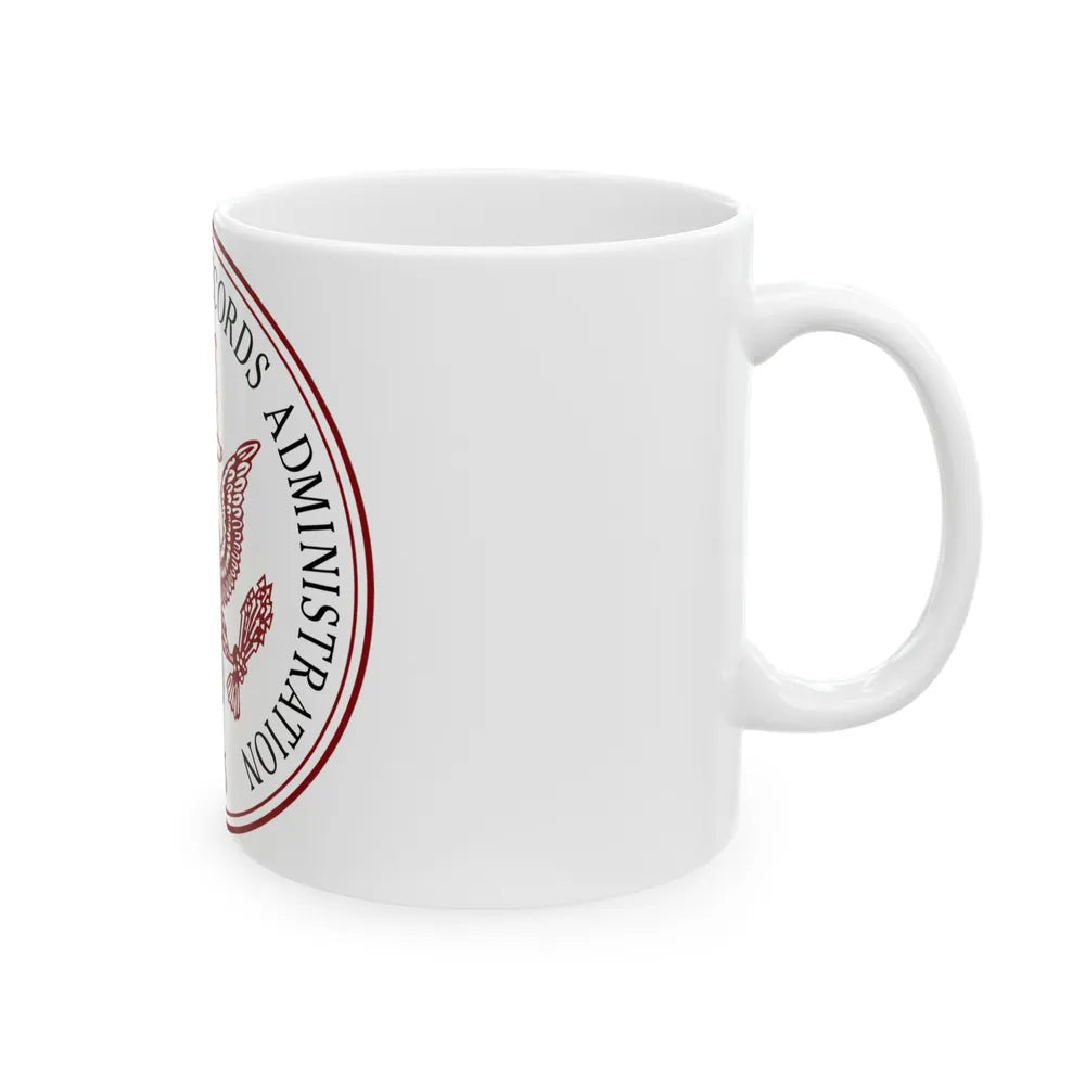 Seal of the United States National Archives and Records Administration - White Coffee Mug-Go Mug Yourself