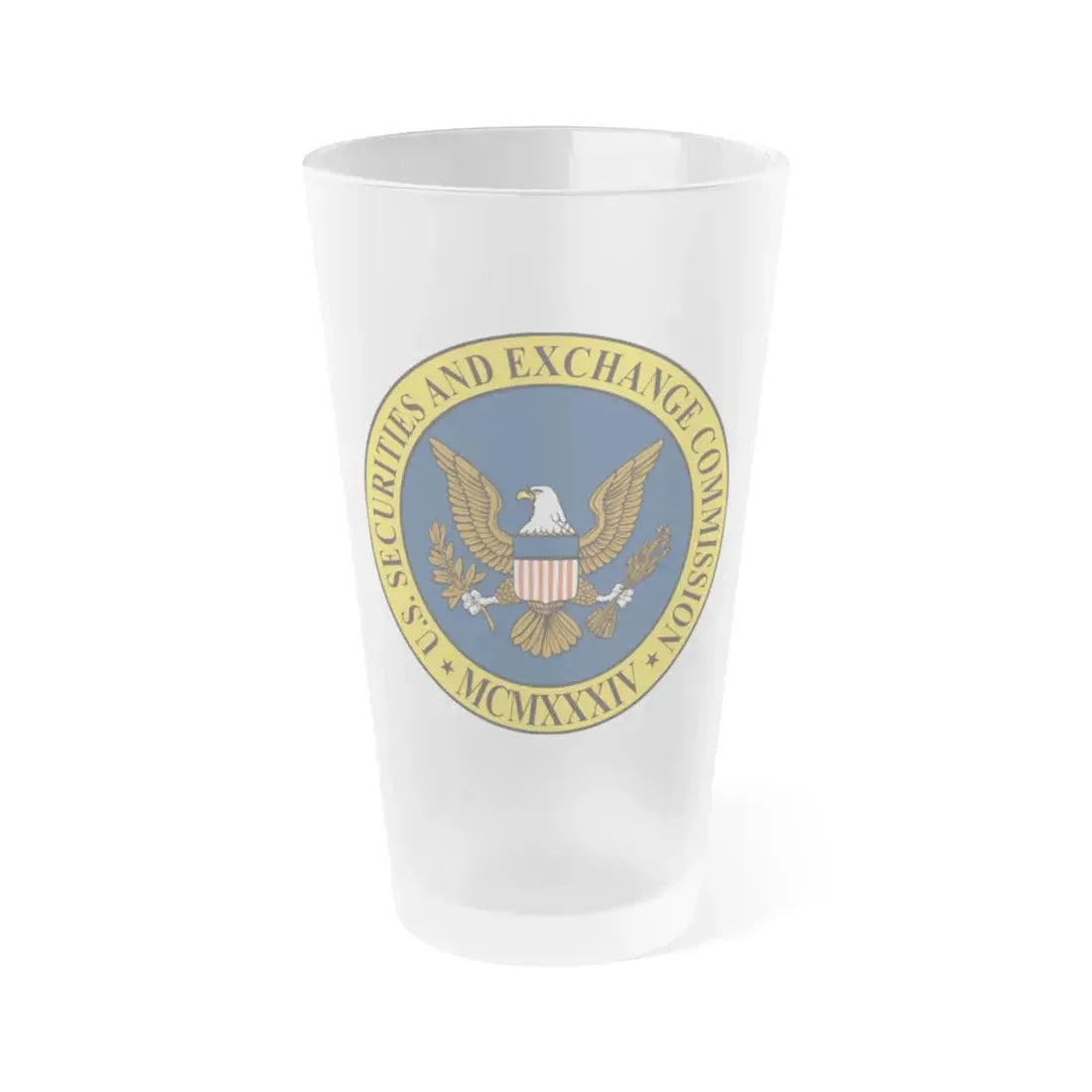Seal of the United States Securities and Exchange Commission - Frosted Pint Glass 16oz 16oz Frosted - Go Mug Yourself