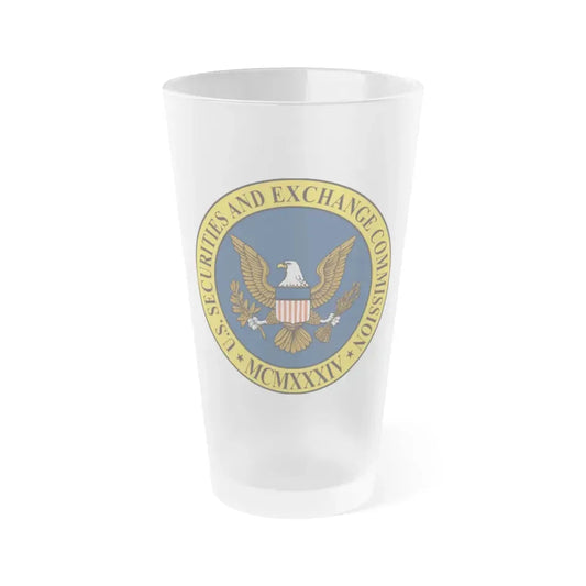 Seal of the United States Securities and Exchange Commission - Frosted Pint Glass 16oz 16oz Frosted - Go Mug Yourself