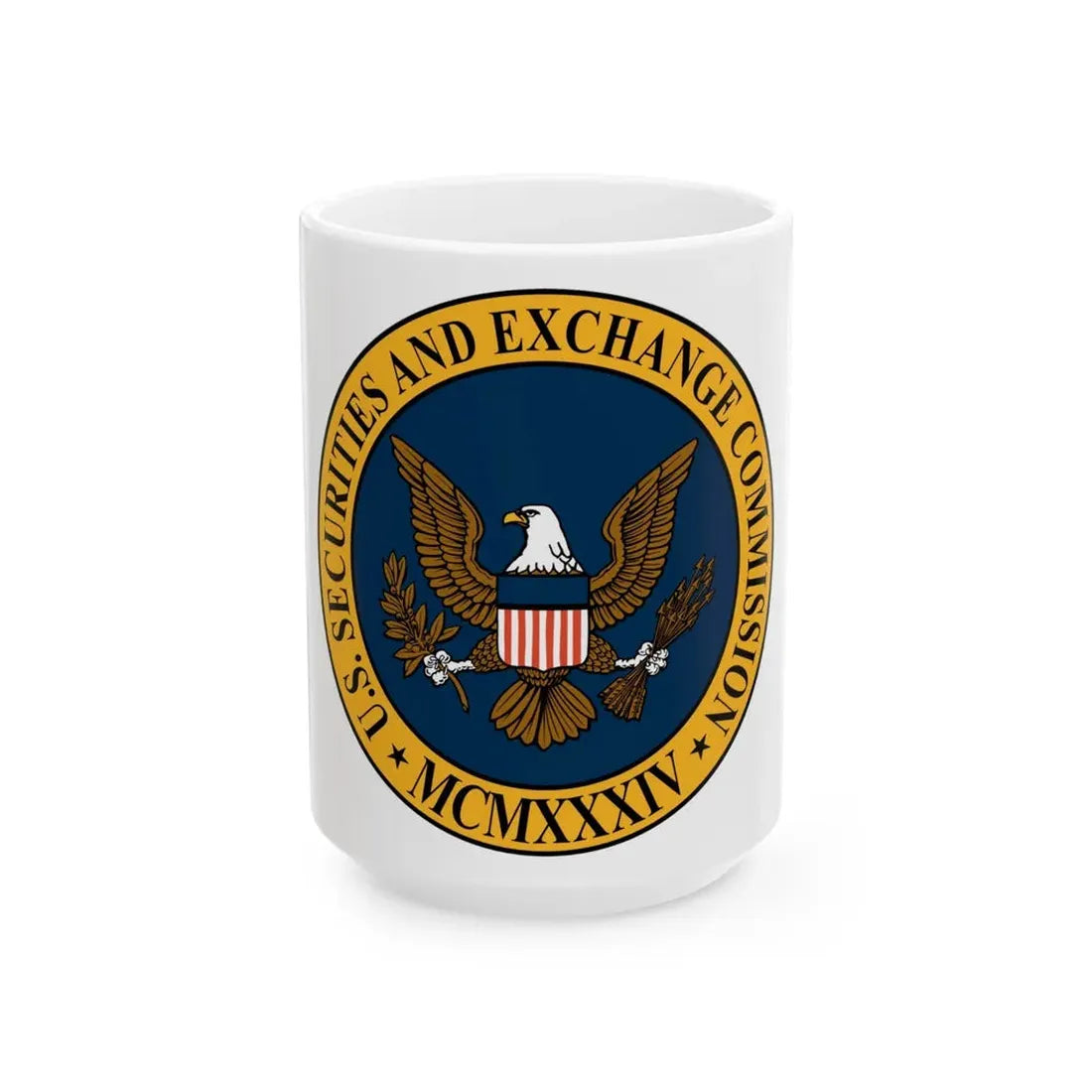 Seal of the United States Securities and Exchange Commission - White Coffee Mug 15oz - Go Mug Yourself