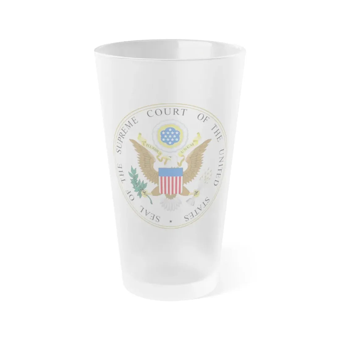 Seal of the United States Supreme Court - Frosted Pint Glass 16oz 16oz Frosted - Go Mug Yourself