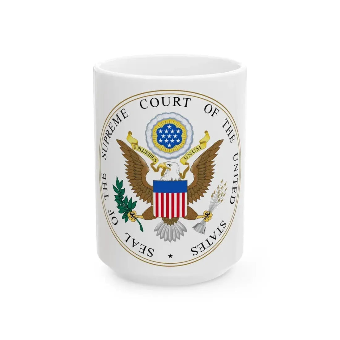 Seal of the United States Supreme Court - White Coffee Mug 15oz - Go Mug Yourself
