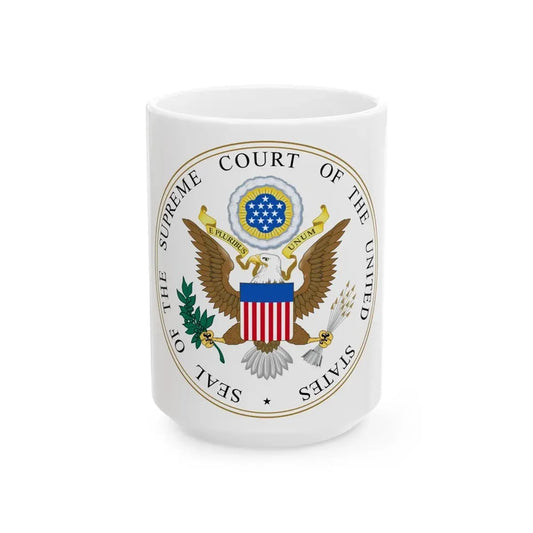 Seal of the United States Supreme Court - White Coffee Mug 15oz - Go Mug Yourself