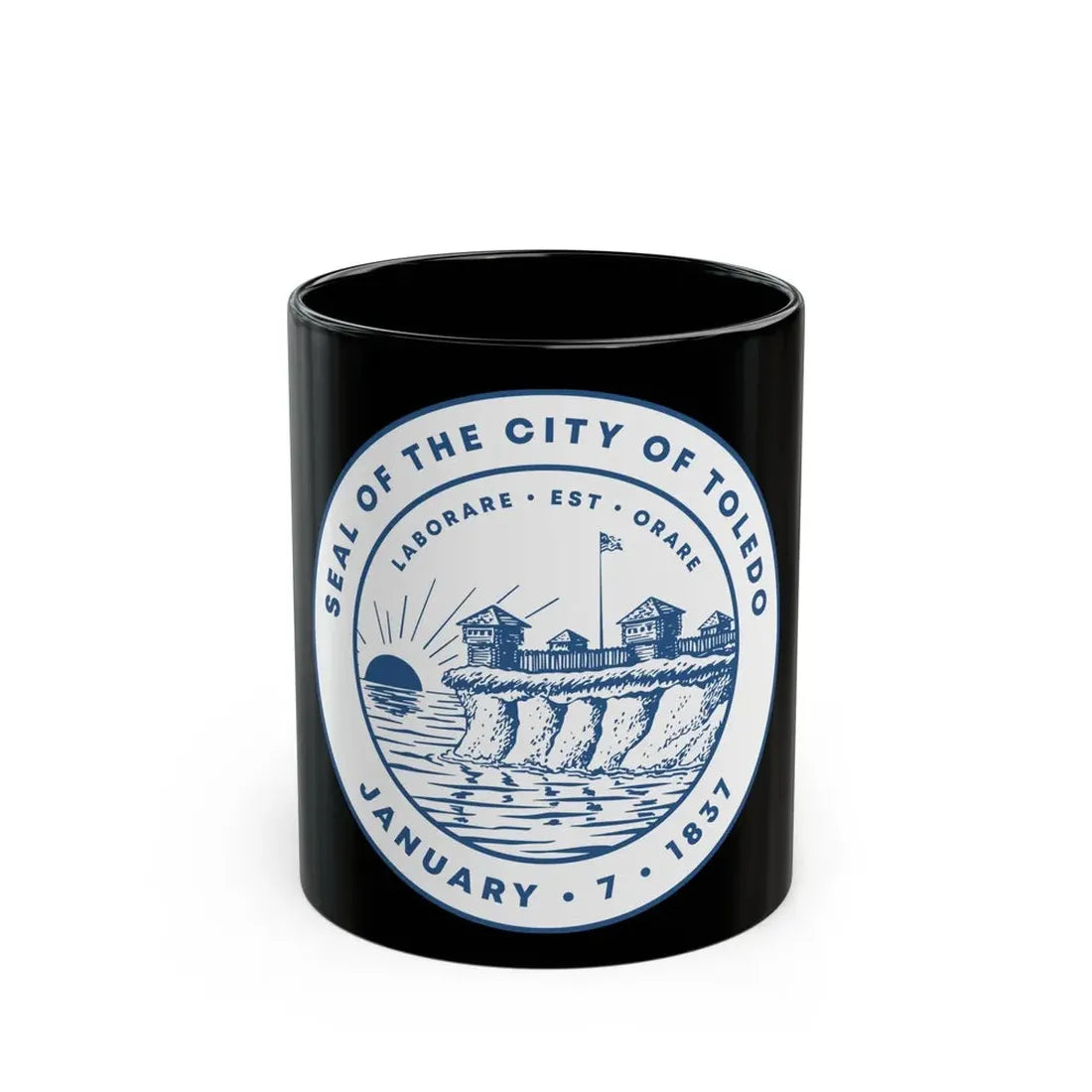 Seal of Toledo Ohio - Black Coffee Mug 11oz - Go Mug Yourself