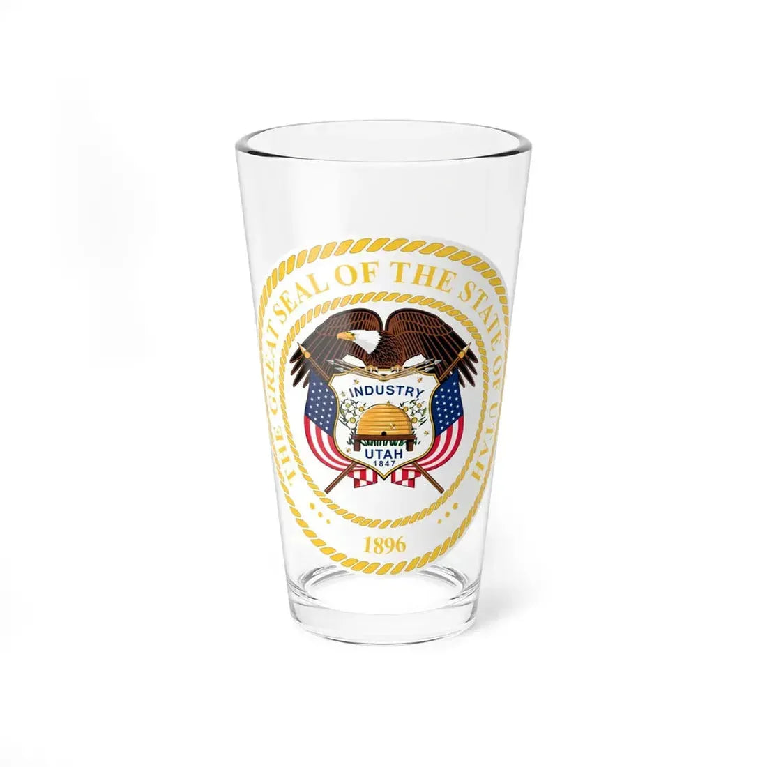 Seal of Utah v2 - Pint Glass 16oz 16oz - Go Mug Yourself