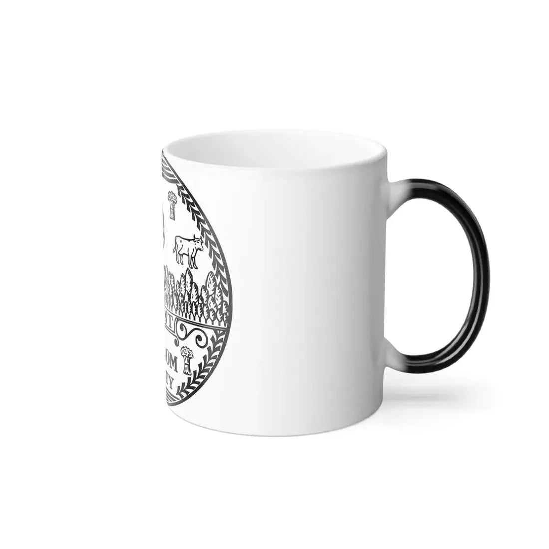 Seal of Vermont BW - Color Changing Coffee Mug - Go Mug Yourself