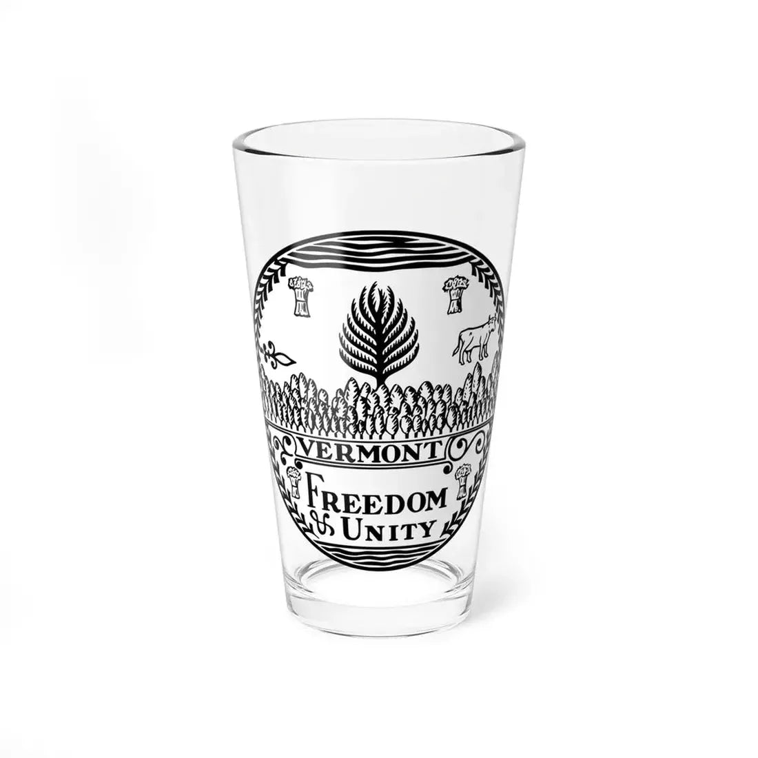 Seal of Vermont BW - Pint Glass 16oz 16oz - Go Mug Yourself