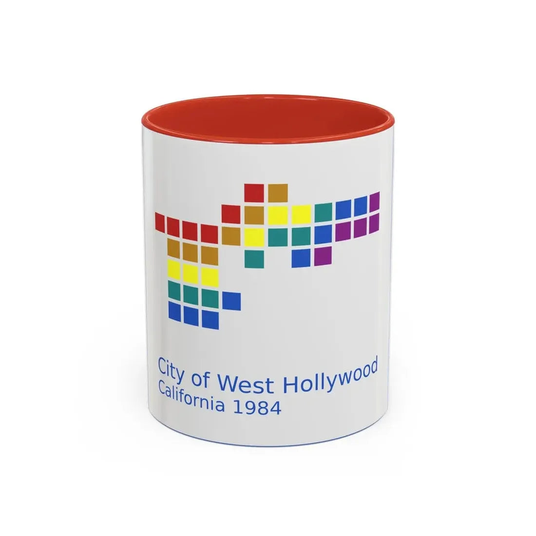 Seal of West Hollywood California - Accent Coffee Mug 11oz Red - Go Mug Yourself