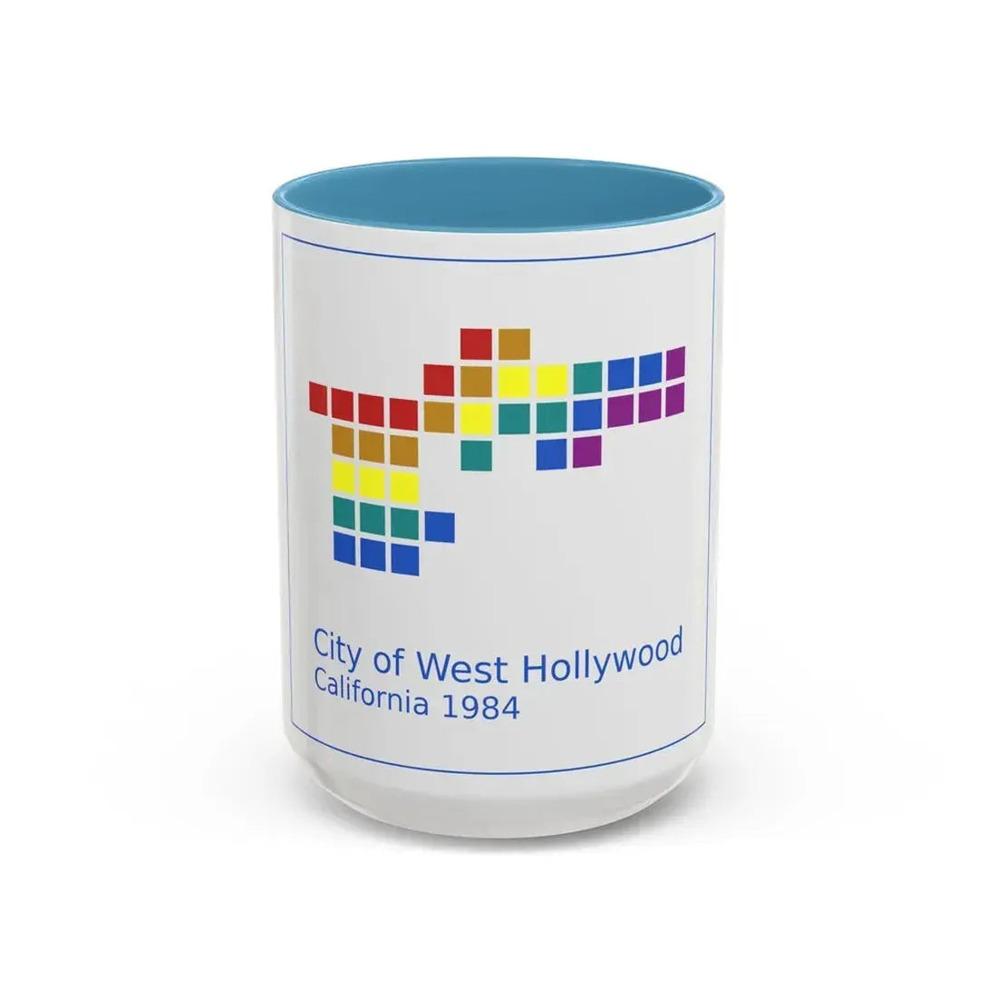 Seal of West Hollywood California - Accent Coffee Mug 15oz Light Blue - Go Mug Yourself
