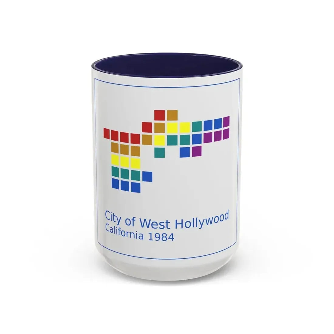 Seal of West Hollywood California - Accent Coffee Mug 15oz Navy - Go Mug Yourself