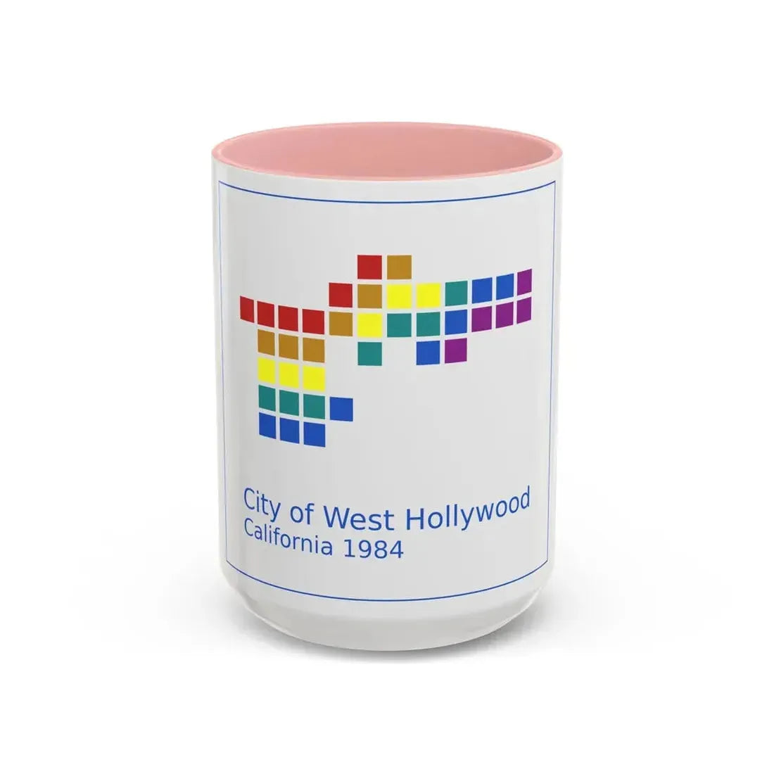 Seal of West Hollywood California - Accent Coffee Mug 15oz Pink - Go Mug Yourself