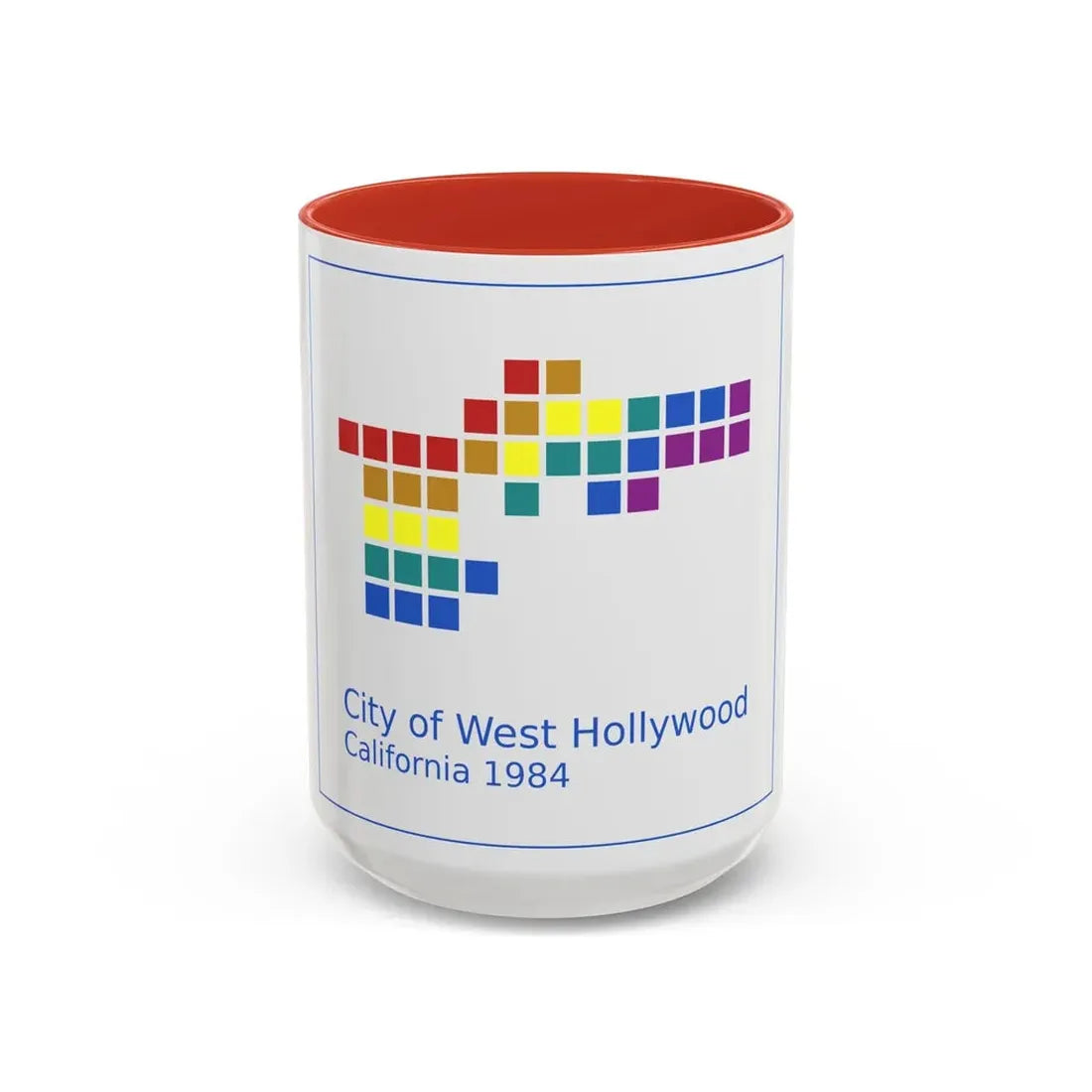 Seal of West Hollywood California - Accent Coffee Mug 15oz Red - Go Mug Yourself