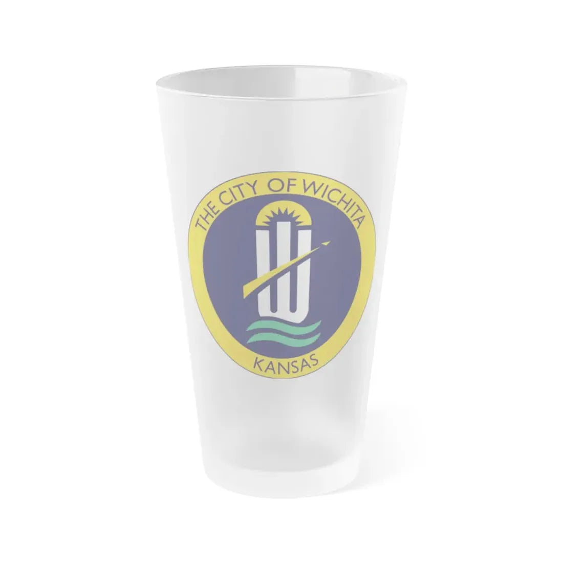 Seal of Wichita Kansas - Frosted Pint Glass 16oz 16oz Frosted - Go Mug Yourself