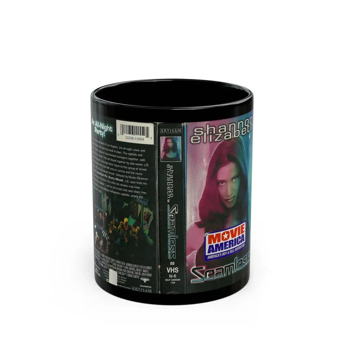 SEAMLESS (VHS COVER) - Black Coffee Mug 11oz - Go Mug Yourself