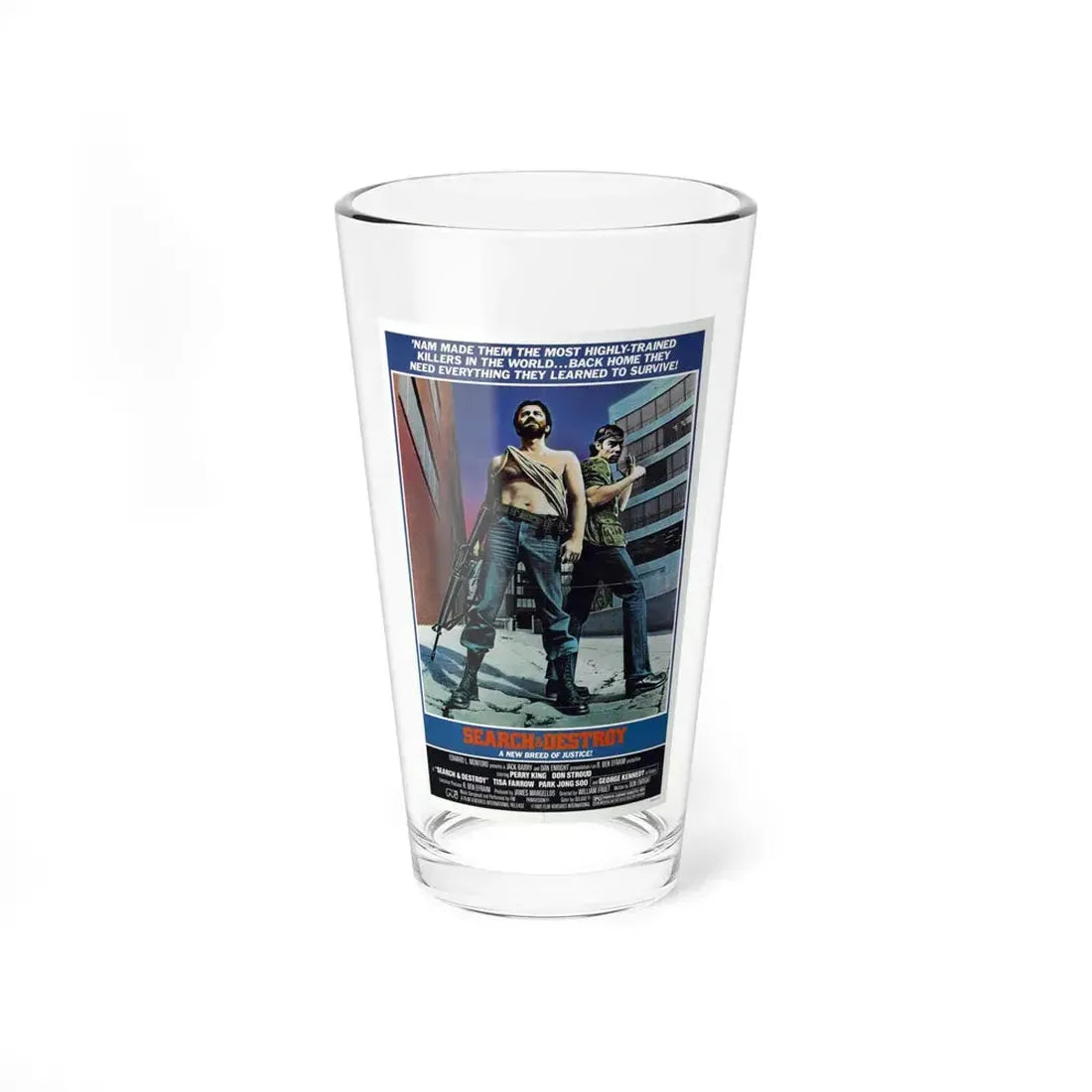 SEARCH AND DESTROY 1979 Movie Poster - Pint Glass 16oz 16oz - Go Mug Yourself