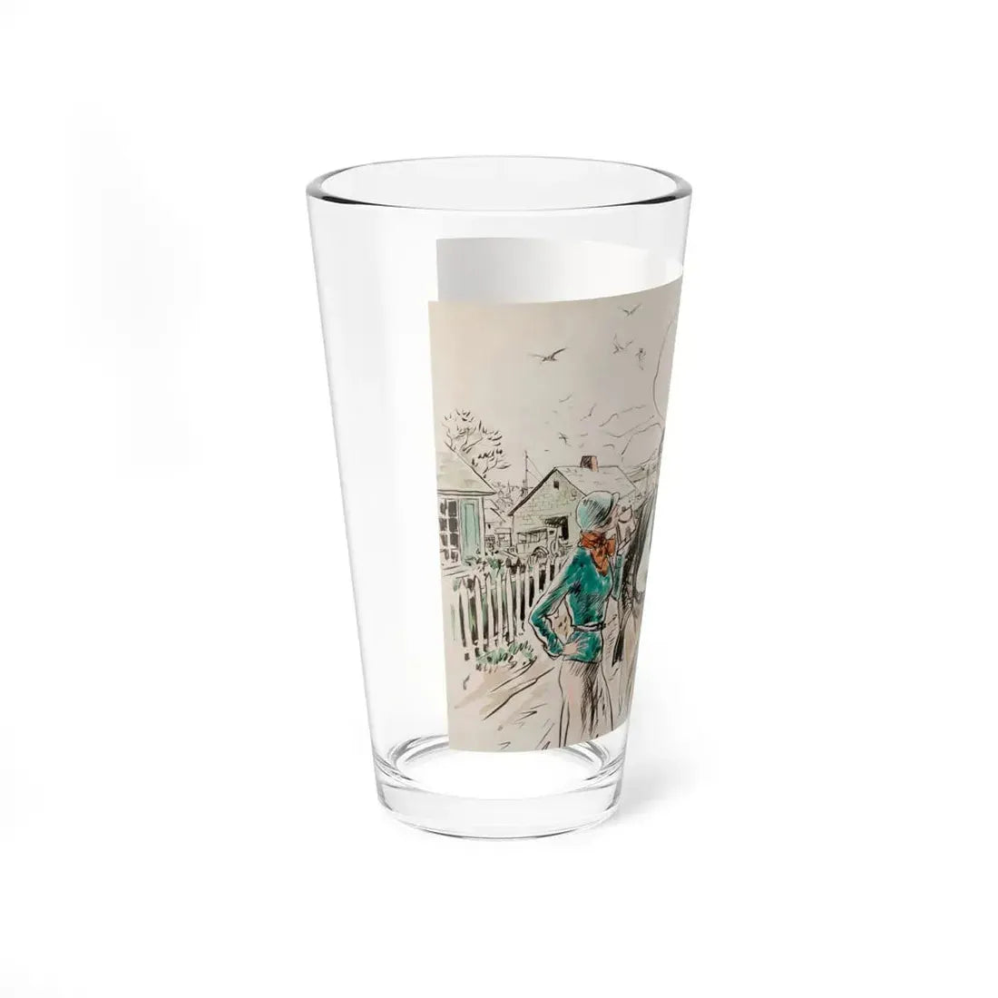 Seaside Town, Woman's Home Companion interior illustration (Magazine Illustration) Pint Glass 16oz - Go Mug Yourself